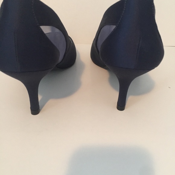 Tevolio Navy Sheer Pointed Toe Heel - Picture 6 of 9